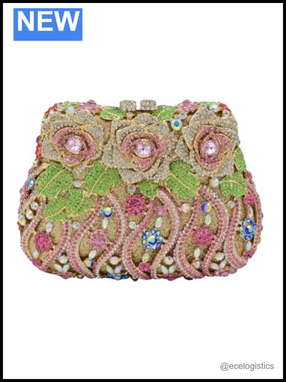 Evening Bag with Rhinestones Crystal Clutch for Wedding Prom